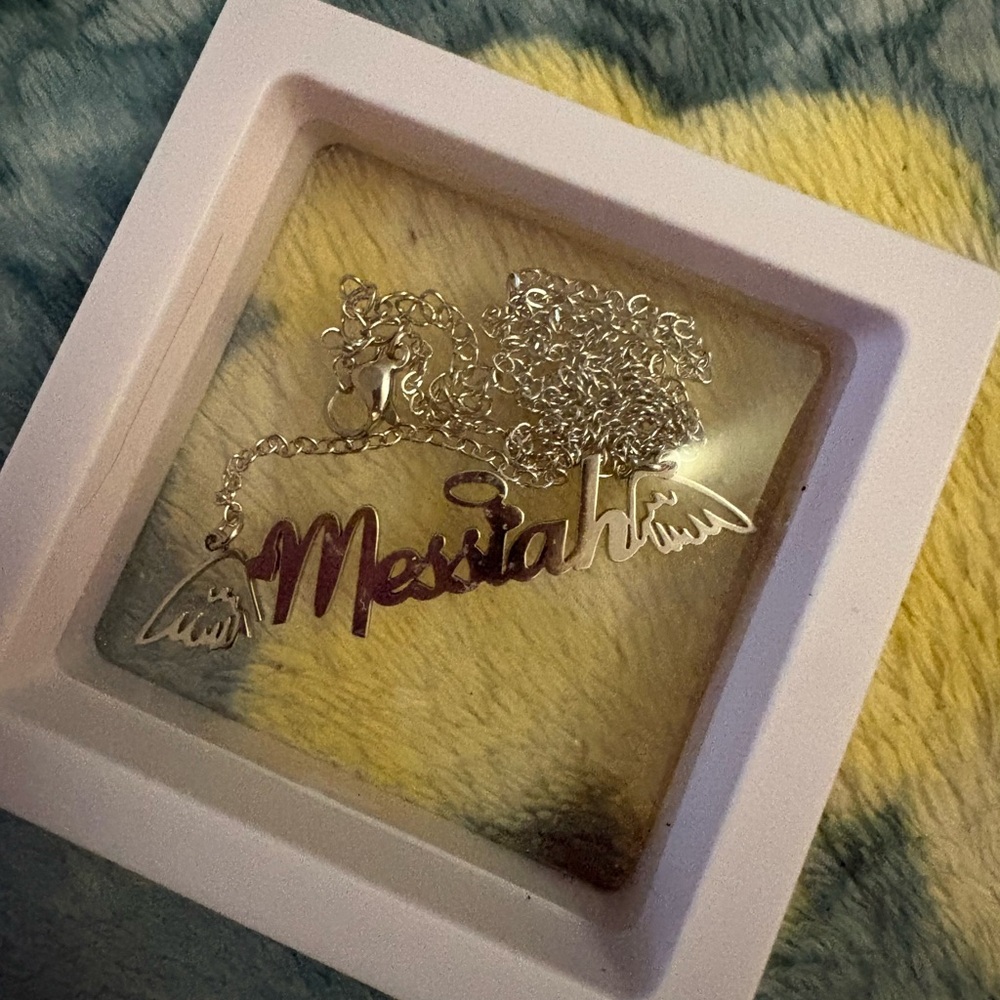 Silver 'Messiah' Necklace with Angel Wings
